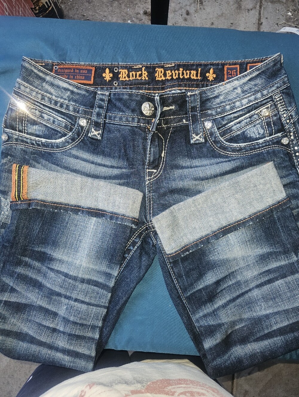 Rock Revival Women's Dark Blue Distressed Jeans